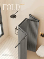 rideau plissé gris moderne pliable vis fixations salle bain étanche polyester