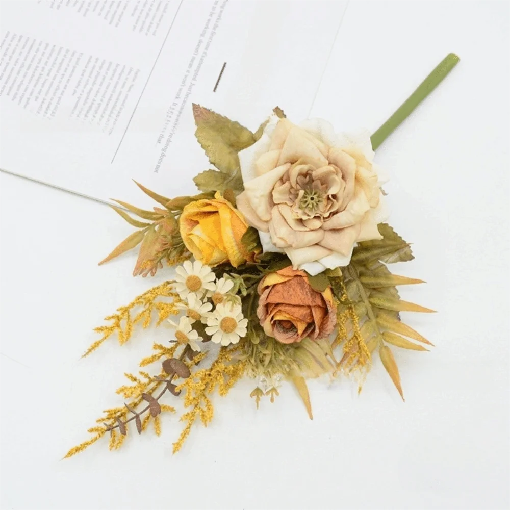 bouquet fleurs artificielles multicolore rose naturel decoration intérieur anniversaire mariage