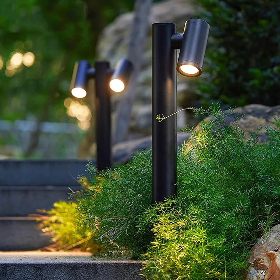 lampe solaire noire moderne base circulaire ampoule led 60wextérieur jardin ip54
