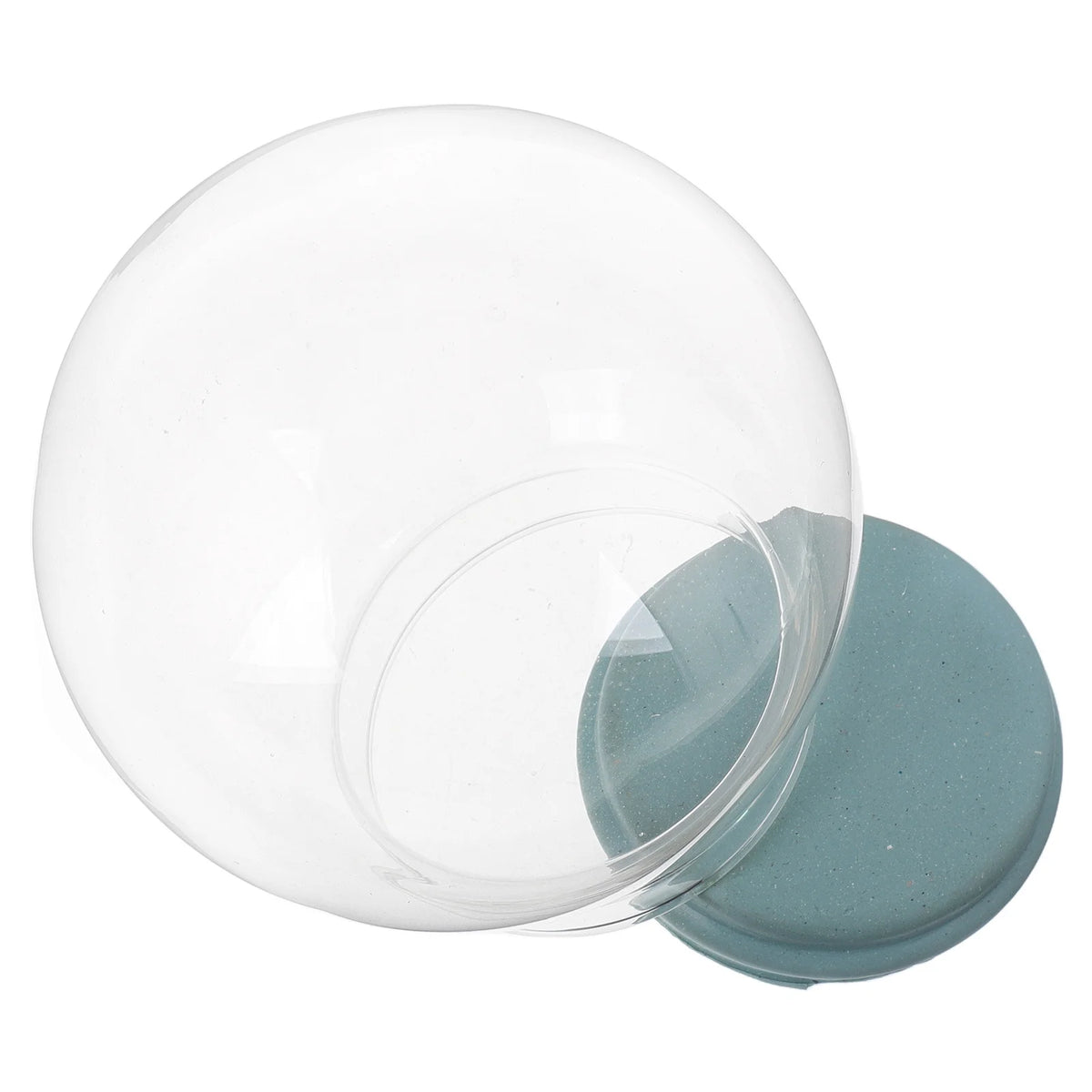 kit diy globe verre transparent socle bleu gris arbre noel flocons decoration intérieure unique