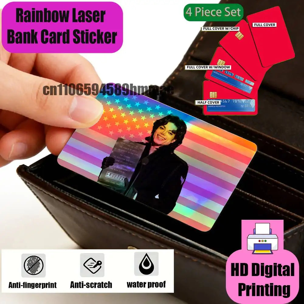 film protection carte bancaire multicolore moderne holographique adhésif