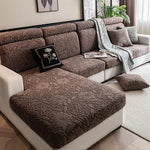 housse canapé extensible beige fleurs imprimées moderne salon tissu jacquard protection animaux