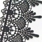dentelle florale ornements géométriques noir broderie fine 65mm polyester mariage décoration tissu