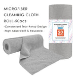 serviettes nettoyage microfibre gris clair pack 50 pièces pratique absorbant texture rugueuse cuisine garage