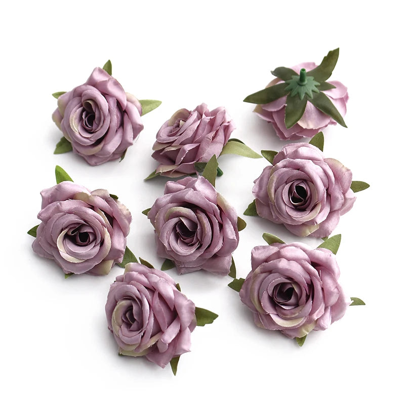 fleurs artificielles roses bouquet blanc rose violet 10 pièces décoration mariage