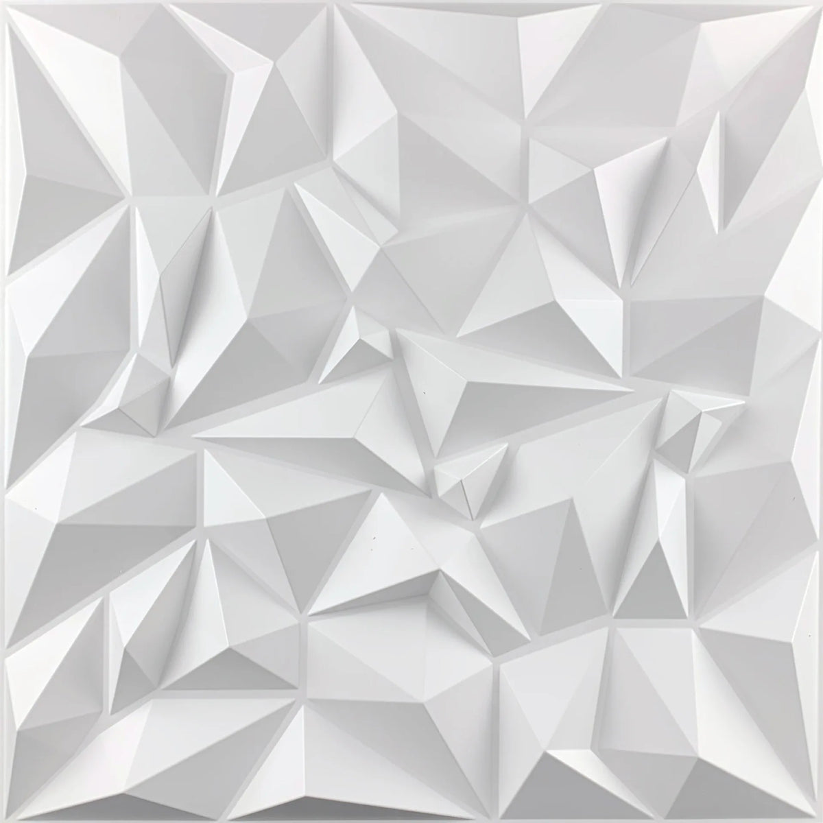 décoration murale panneau 3d blanc triangles géométriques moderne imperméable résistant humidité 30x30cm