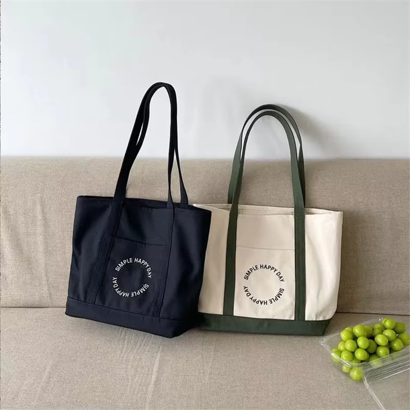 sac main blanc motif simple décontracté occlusion complète personnalisable silk screen printing casual sans
