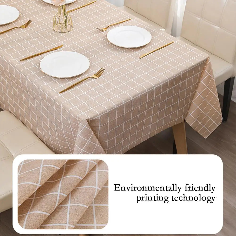 nappe table carreaux beige verte rose moderne minimaliste imperméable anti poussière facile nettoyage intérieur