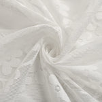 rideau broderie fine fleurs blanches transparent blancs pompons cuisine romantique français