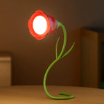 veilleuse fleur rose rechargeable pliable moderne nuit table led rouge violette chambre
