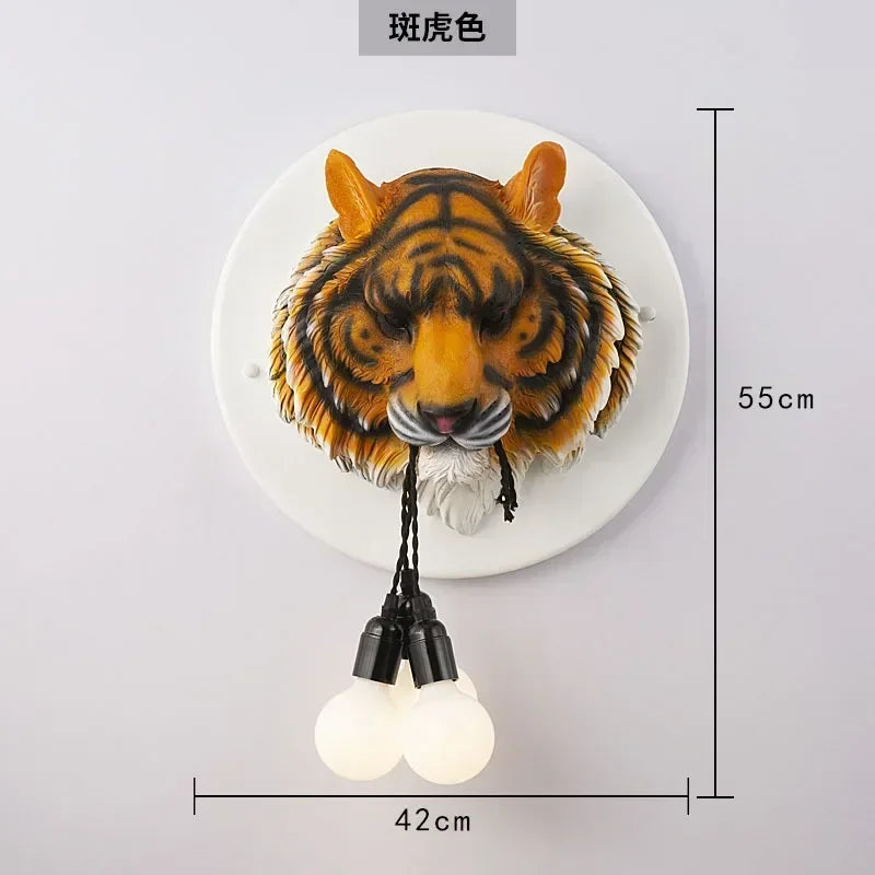 applique murale art deco sculpture animal ampoules led noir blanc vintage chambre salon étude