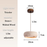 Lampe suspendue moderne minimaliste pierre marbrée beige brun clair texture naturelle opaques chambre restaurant