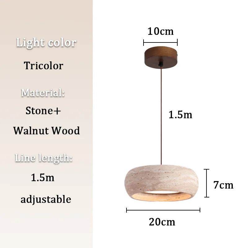 Lampe suspendue moderne minimaliste pierre marbrée beige brun clair texture naturelle opaques chambre restaurant