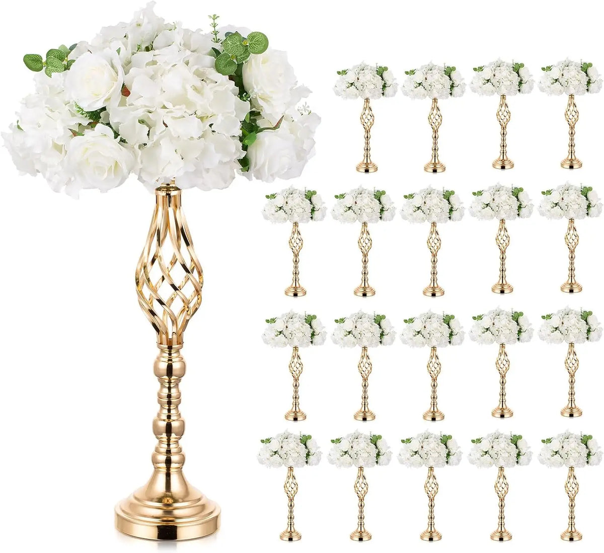 Support floral or réticulé moderne bouquet artificiels 45cm 52cm 59cm mariage table