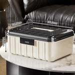 boîte rangement bijoux serrure combinaison moderne beige rayures poignée storage boxABS