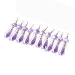 boucles d'oreilles violet clair cristal faceté classique oreillettes