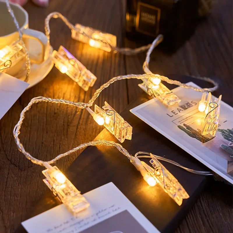 guirlande lumineuse 6m 40leds clip transparent moderne décoration anniversaire noël mariage