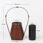 panier rotin tressé main vase bambou décoration fleurs rustique artisanal maison