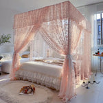 rideau lit blanc dentelle florale transparent classique maison adultes polyester coton unisexe