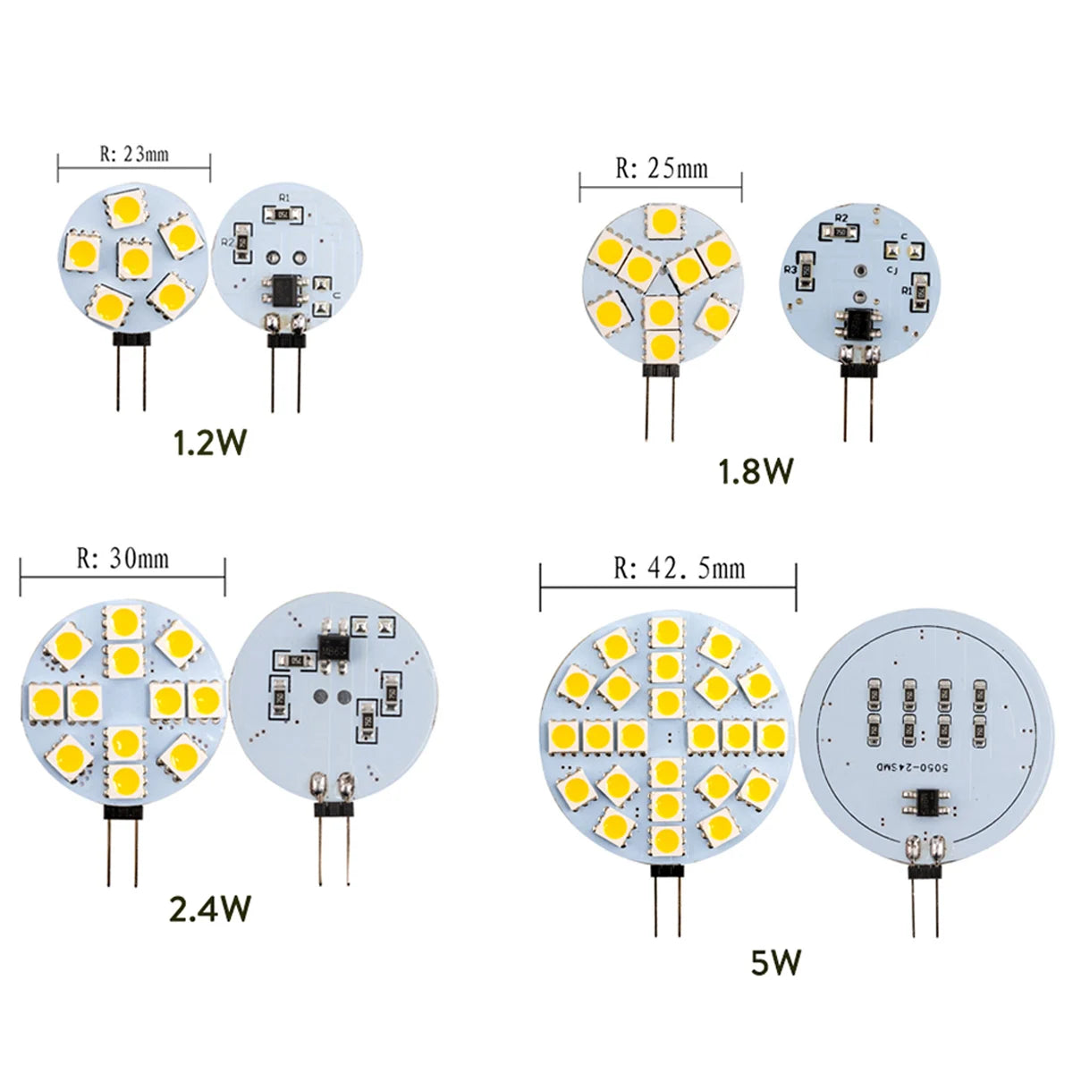 ampoules led g4 blanc jaune 2700k 6500k 1w 5w projecteur moderne 12v 120deg 100000h