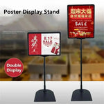 support publicitaire acier inoxydable hauteur ajustable noir a4 moderne vis fixations