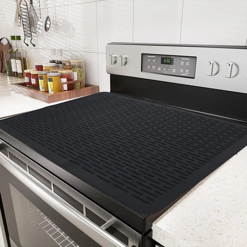 tapis protection silicone chauffe gris rayures moderne adhésif cuisine comptoir 27.55x19.68 inches