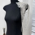 accessoire textile broche franges argenté noir doré élégant chic amovible decoration