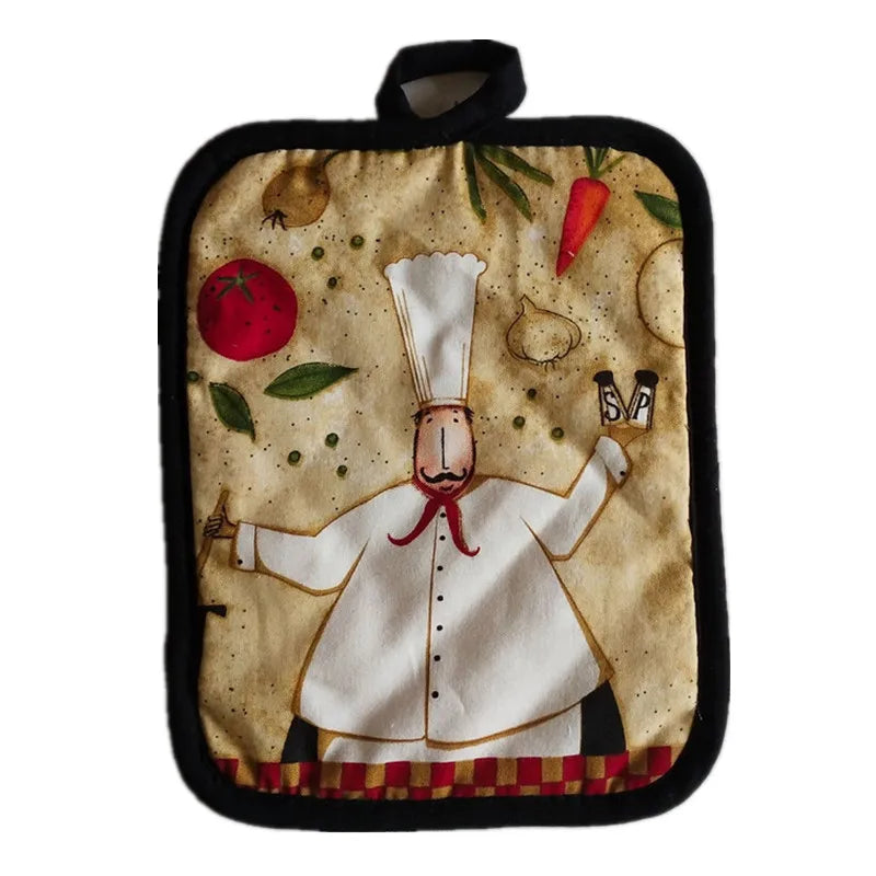 protège sous verre multicolore rustique poignées tissu motif cuisine animal fleur textes opaques rectangle