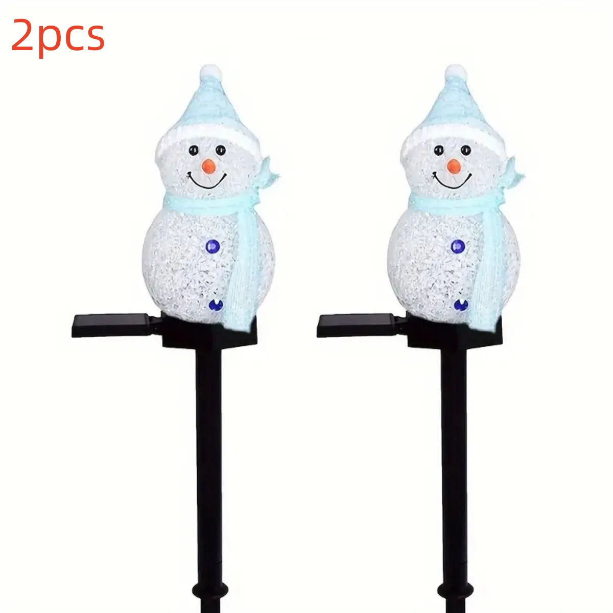 décoration noël bonhomme neige lumineux solaire extérieure intérieure clips glitter festive blanc rouge verte