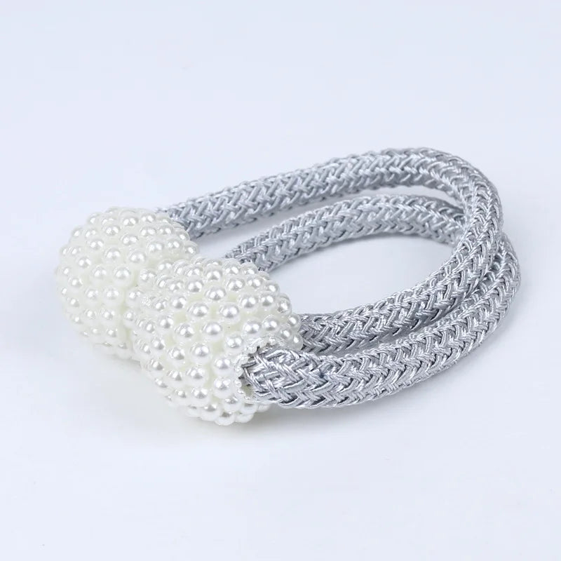 boucles rideaux moderne or argent gris bleu tissu chanvre attache pompon métal aluminium élégantextérieur