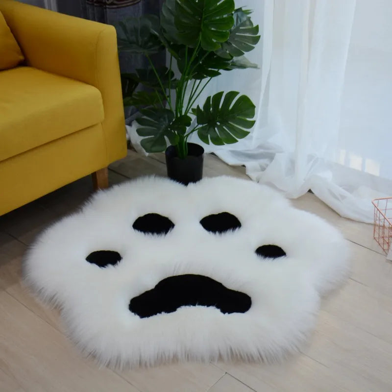 tapis sol décoratif peluche doux motif pattes chat antidérapant maison salon