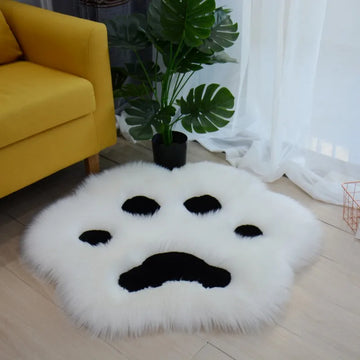 tapis sol décoratif peluche doux motif pattes chat antidérapant maison salon