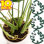 Support plante pot or vert feuille stylisée moderne adhésif