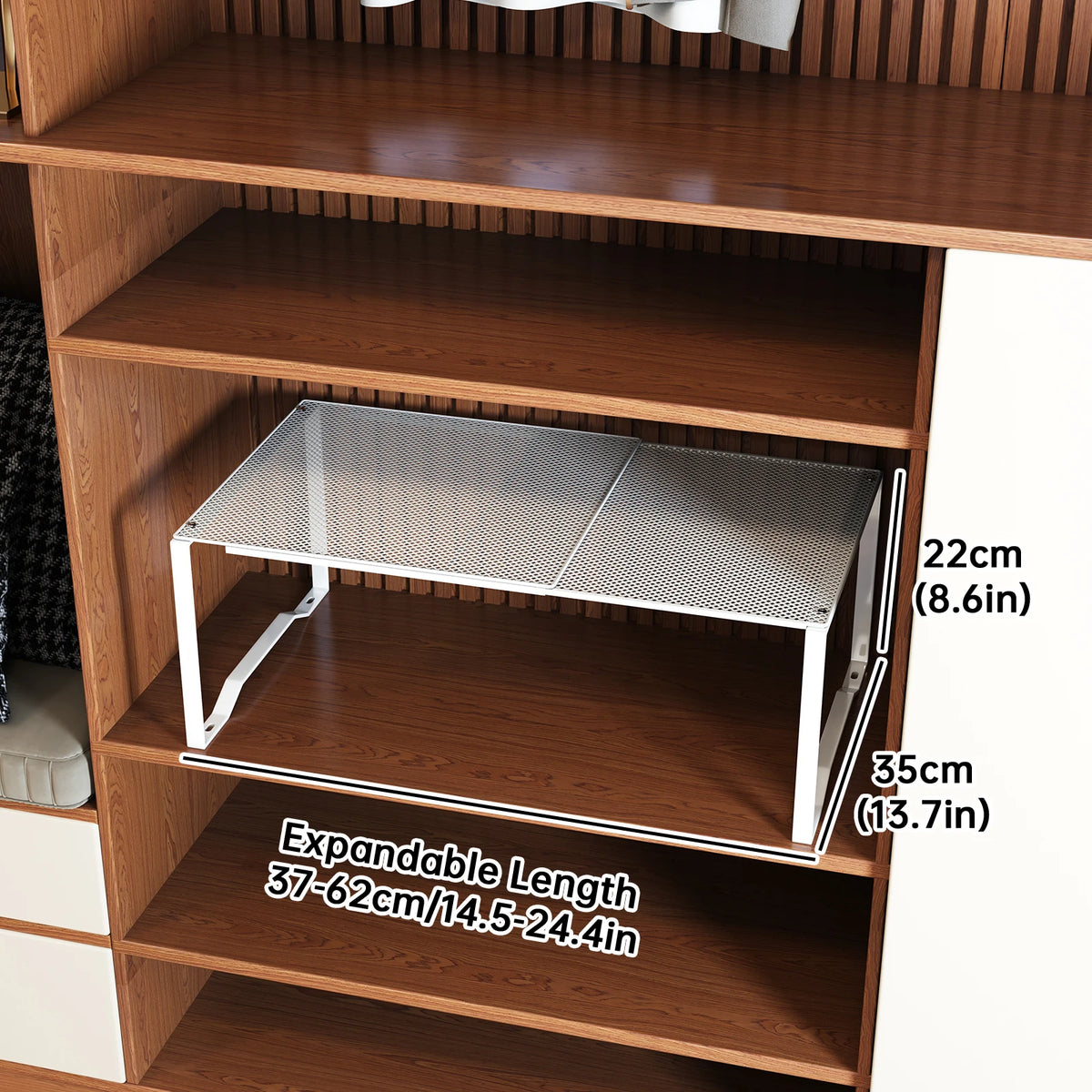 étagère chaussures extensible blanche perforée moderne pieds robustes rangement fer métal adjustable chambre