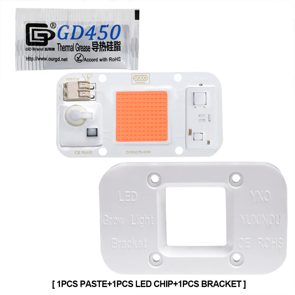 lampe led croissance plante spectre complet 50w 220v diy blanc moderne