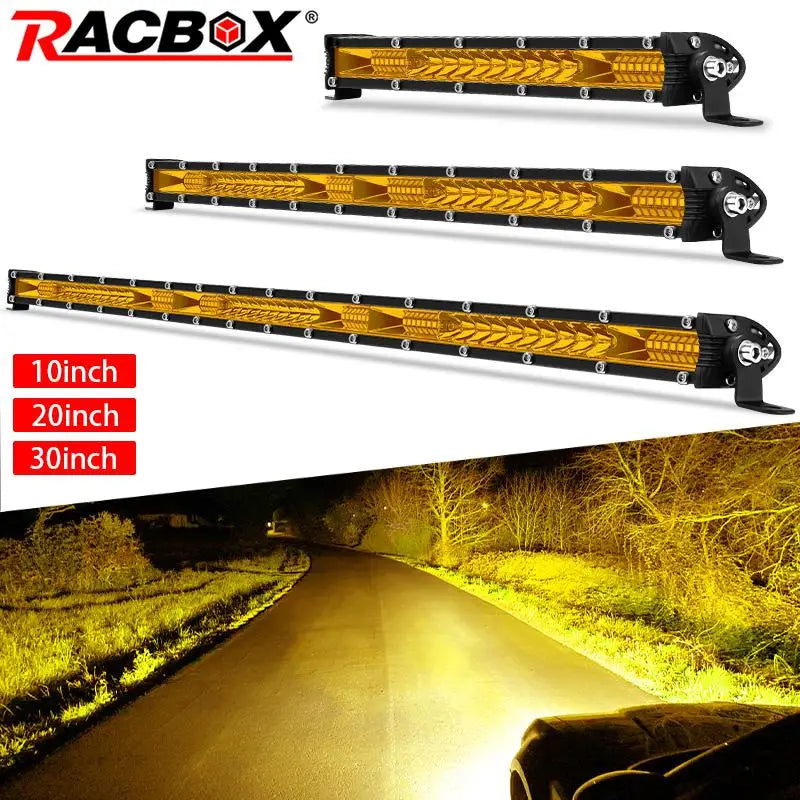 barre led jaune 10 20 pouces spot flood tout terrain ip67 clips modernes