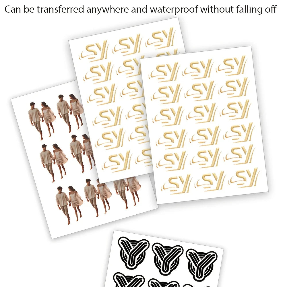 stickers personnalisables adhésifs lettres sy moderne élégants géométriques doré noir