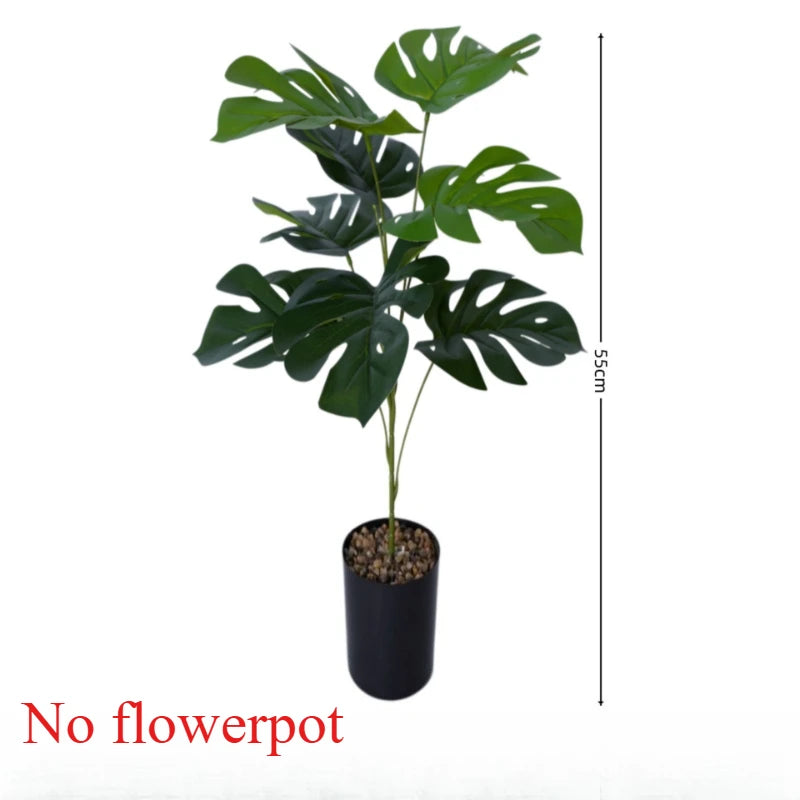 plantes artificielles feuilles monstera vertes nervures taches blanches moderne decoration intérieure