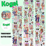 sticker kawaii multicolore dessins animés personnages accessoires floraux scrapbooking bricolage autocollant