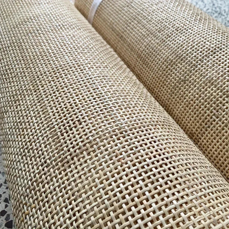 Détail du tissage en treillis creux du rotin indonésien