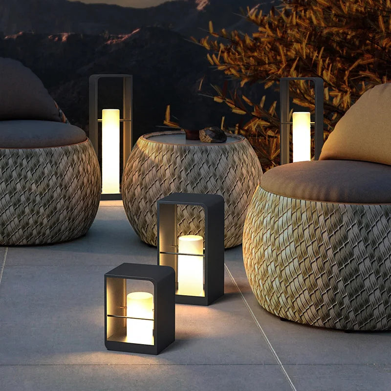 lumière solaire jardin extérieure led ip65 contemporaine verre noir étanche automatique