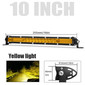 barre led jaune 10 20 pouces spot flood tout terrain ip67 clips modernes