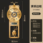horloge murale moderne ornementale tête cerf salon horloge analogique motif animal ornement asiatique