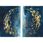 affiches abstraites poissons dorés moderne toile animaux compagne decoration maison salon