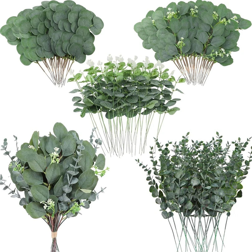 guirlande végétale artificielle vert feuilles ovales fleurs blanches décoration extérieure mariage anniversaire bohème champêtre