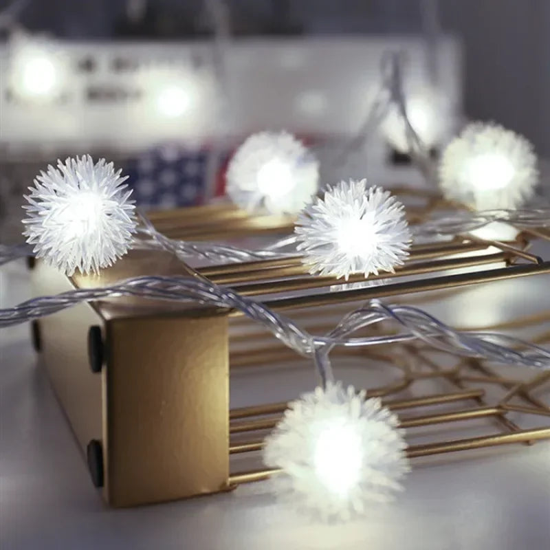guirlande lumineuse led blanc boules pompon moderne 10 led 3m 20 led 6mDecoration Noël
