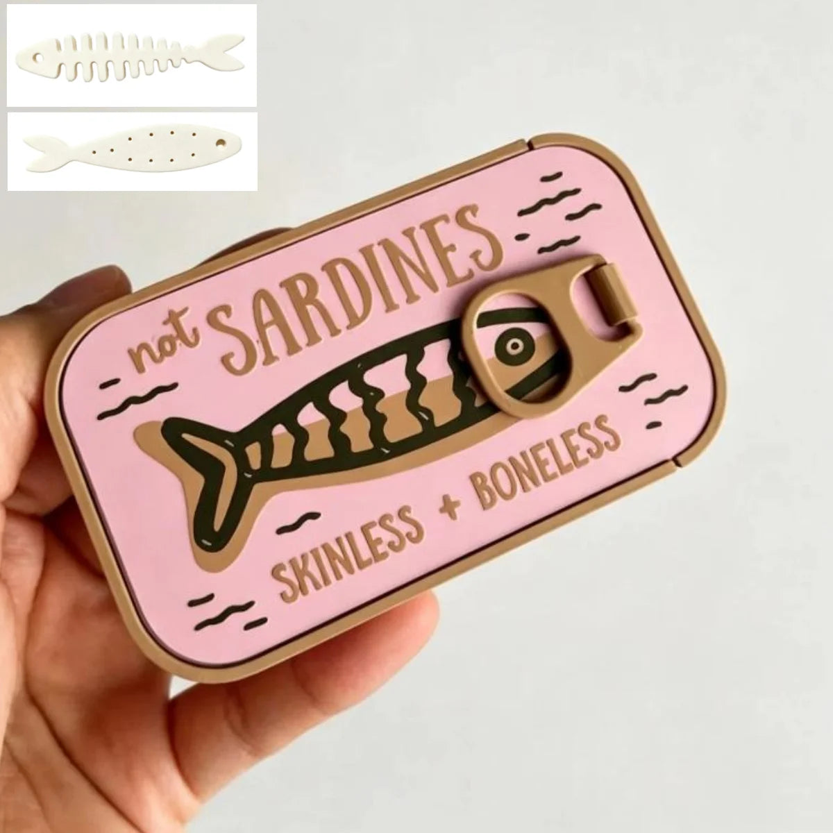 boîte bijoux poisson sardines orange rose blanche créative anneaux bracelets