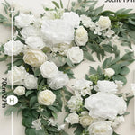 arche décorative fleurs artificielles blanc rose feuilles vertes tissu translucide décoration mariage anniversaire extérieur