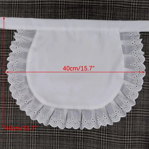 tablier coton dentelle blanc coeurs vintage attaches nettoyage femme blanc