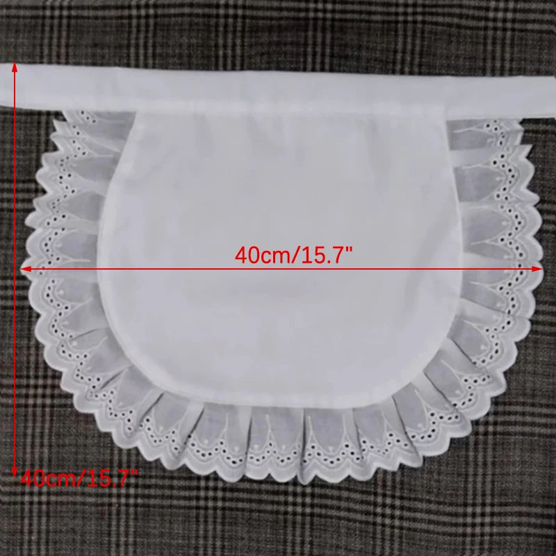 tablier coton dentelle blanc coeurs vintage attaches nettoyage femme blanc